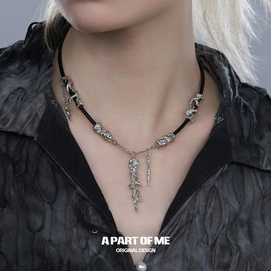 Leather Wrapped Snake Necklace