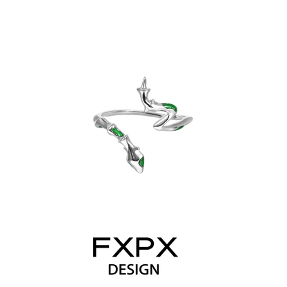 Red Green Serpentine Rings