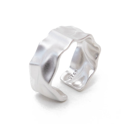 Futuristic Space Twist Silver Ring