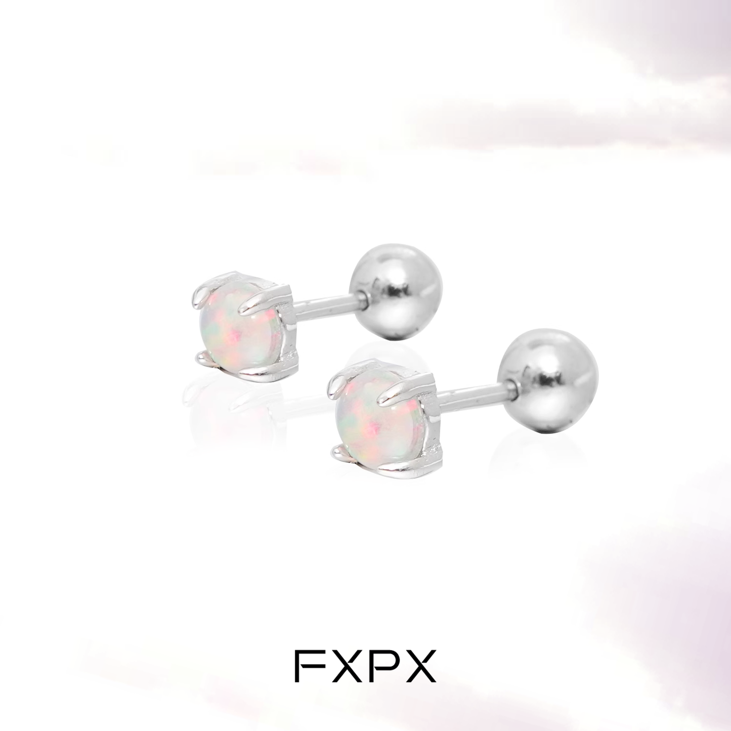 Gentle Pink Rose Stud Earrings