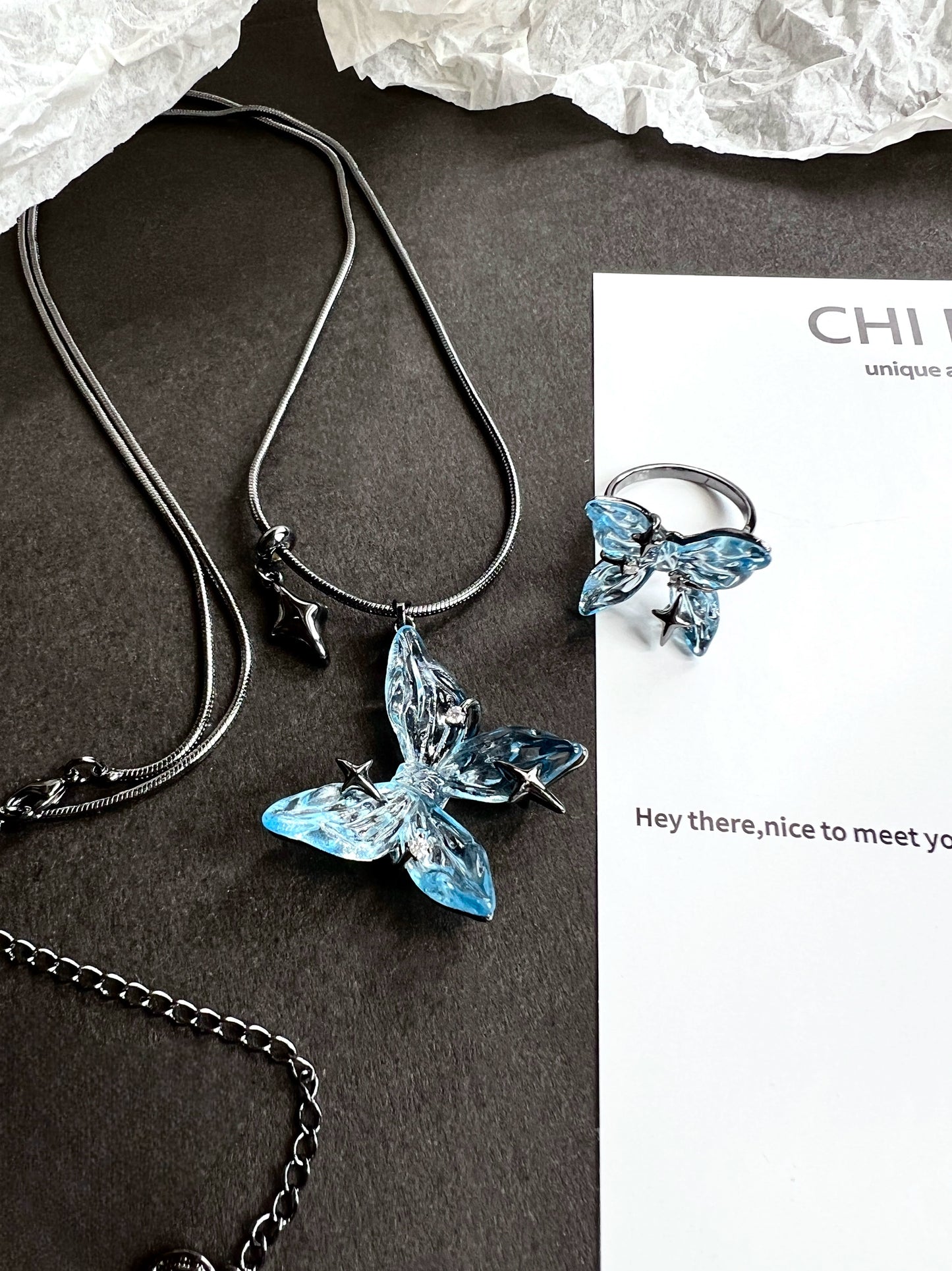 "Water Ripple Butterfly" Necklace