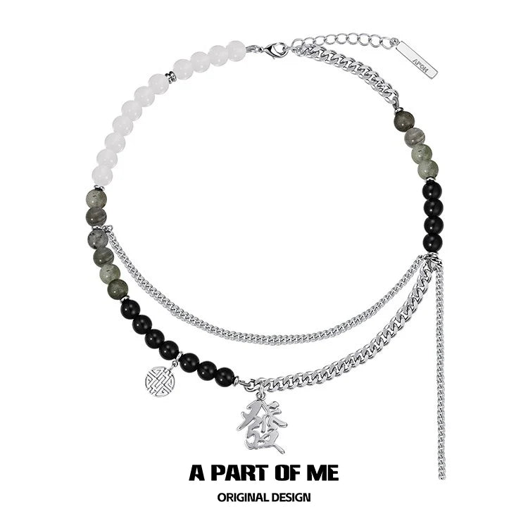 Black Chinese Fortune Necklace