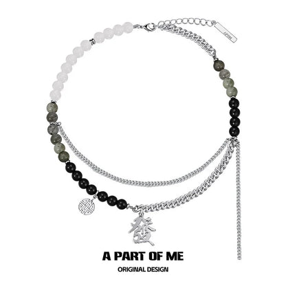 Black Chinese Fortune Necklace