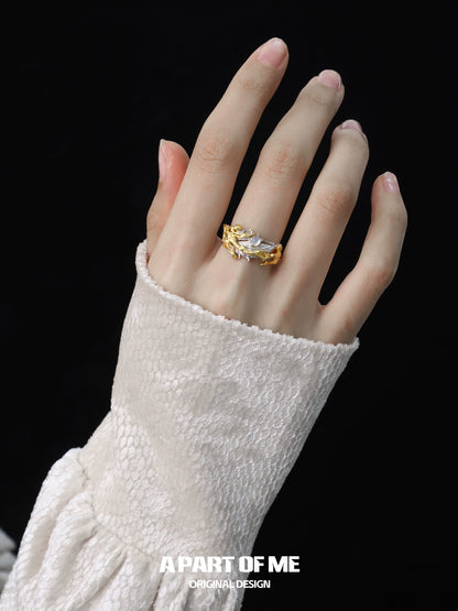 Elegant Feather Agate Ring