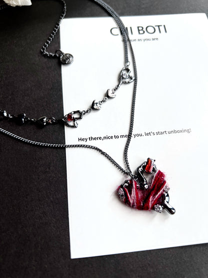 "Imprisoned Heart" Double-layer Necklace