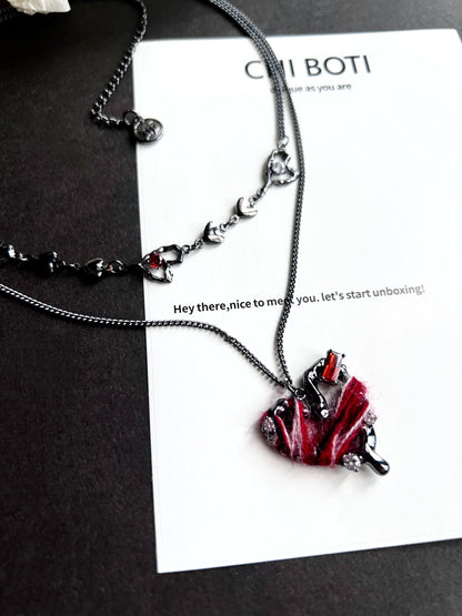 "Imprisoned Heart" Double-layer Necklace