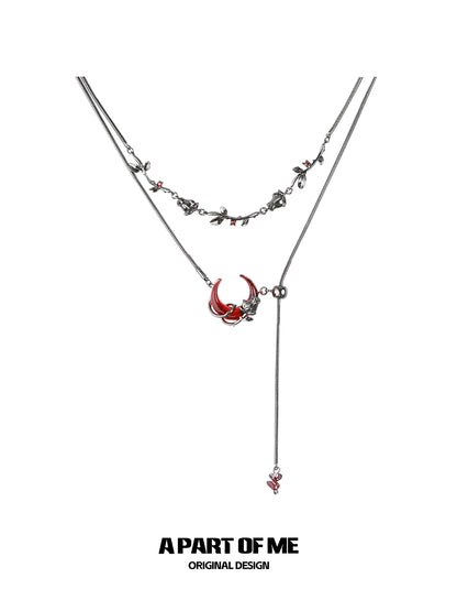 Blood Moon Rose Necklace
