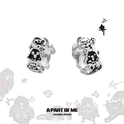 Cool Hand-Painted Crow Earrings