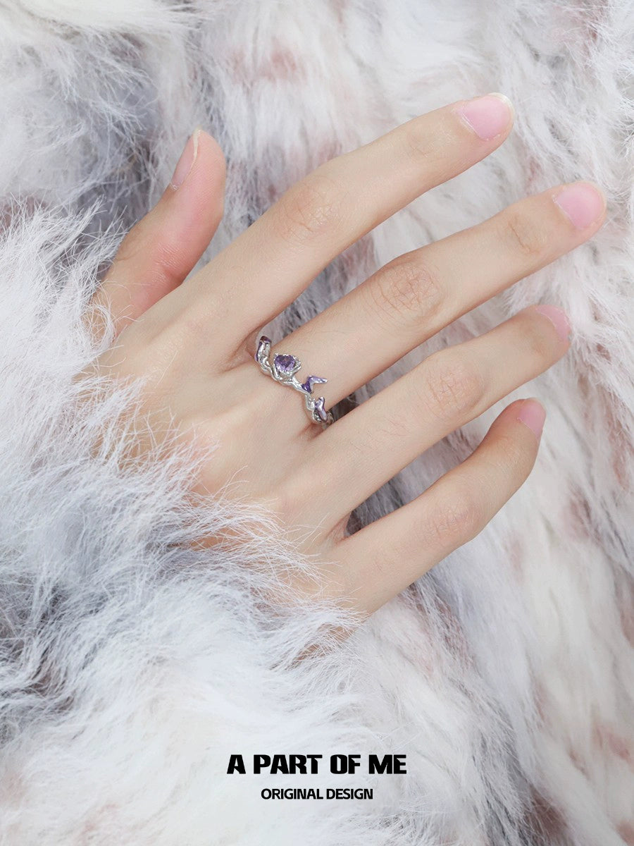 Purple Rose Goddess Ring