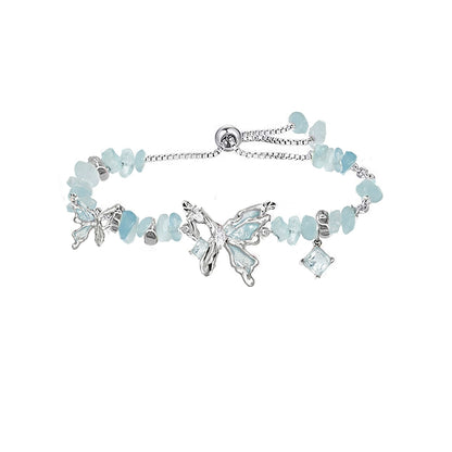 Oil-Paint Butterfly Bead Bracelet