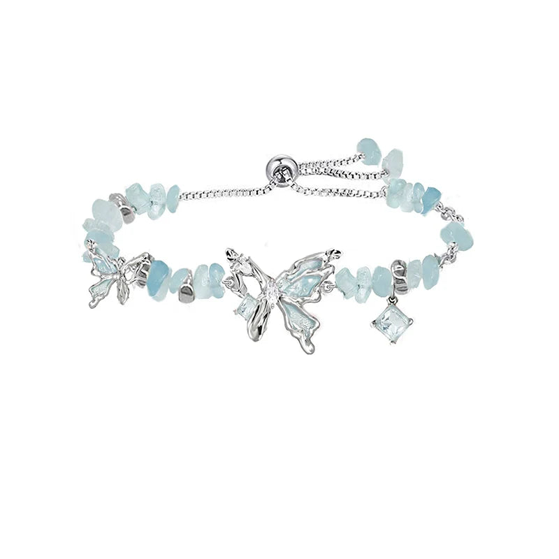 Oil-Paint Butterfly Bead Bracelet