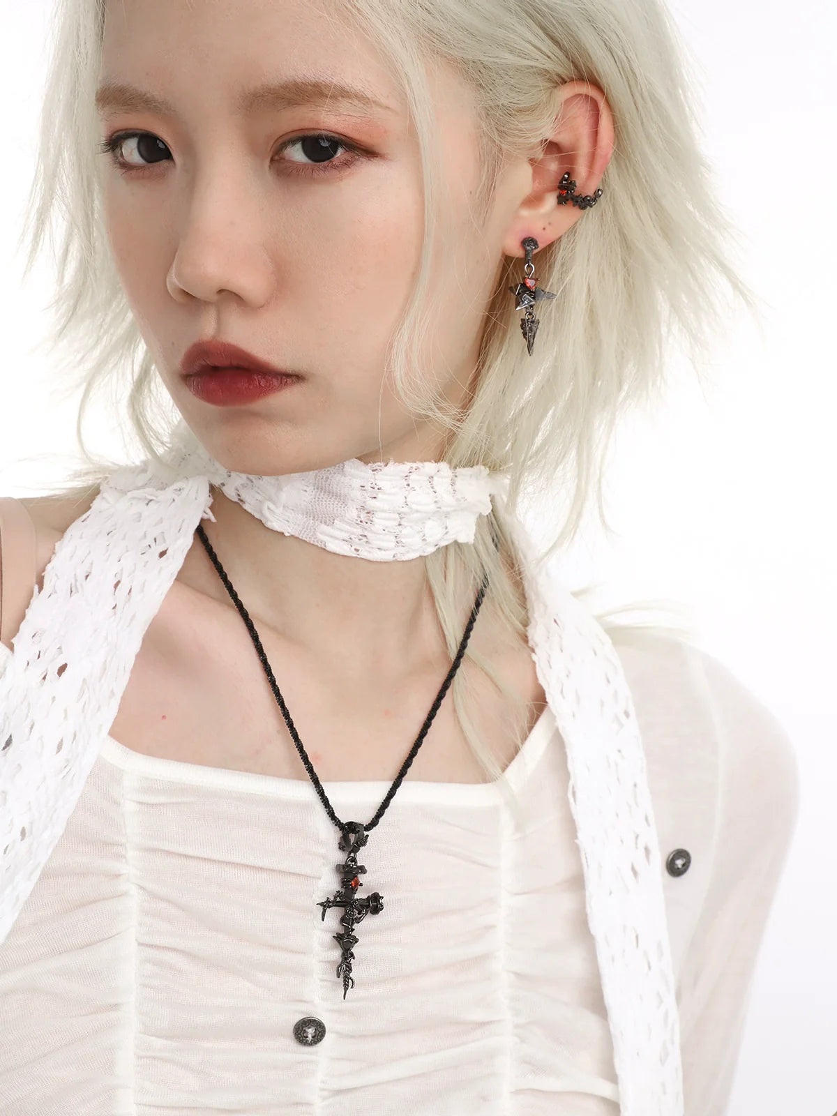 Dark Glory Y2K Cross Ear Cuff