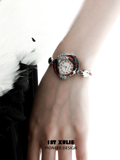 Gothic Bloody Feather Industrial Bracelet