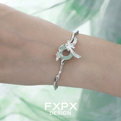 Spring Iris Silver Bracelet