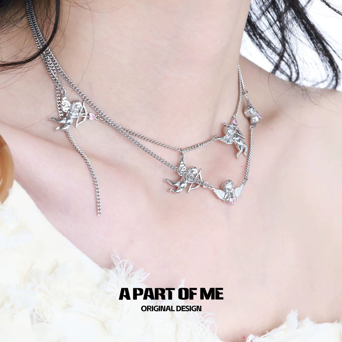 Cupid Double-Layer Zircon Necklace