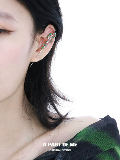 Slytherin Green Snake Piercing Earrings