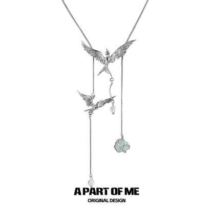 Flying Bird Fluorite Necklace