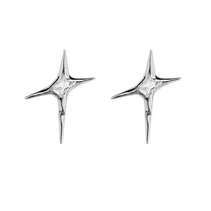 Metallic Quadrangle Punk Earrings