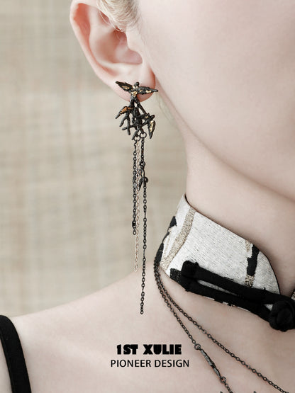 Midnight Swallow Gothic Earrings