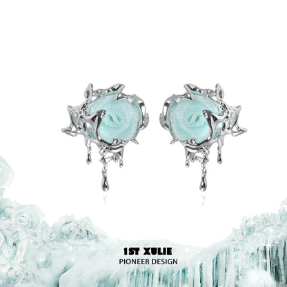 Grace Velvet Rose Stud Earrings