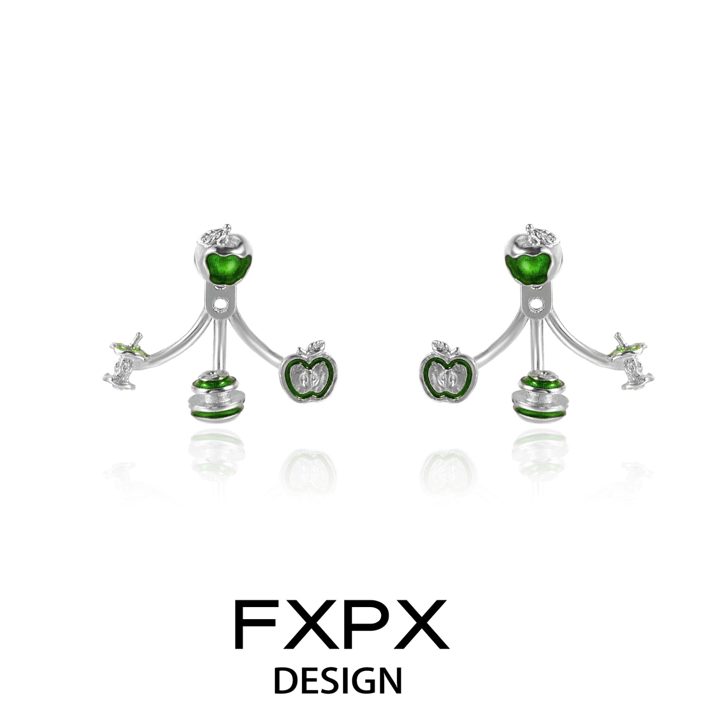 Sweet Apple Cool Silver Earrings