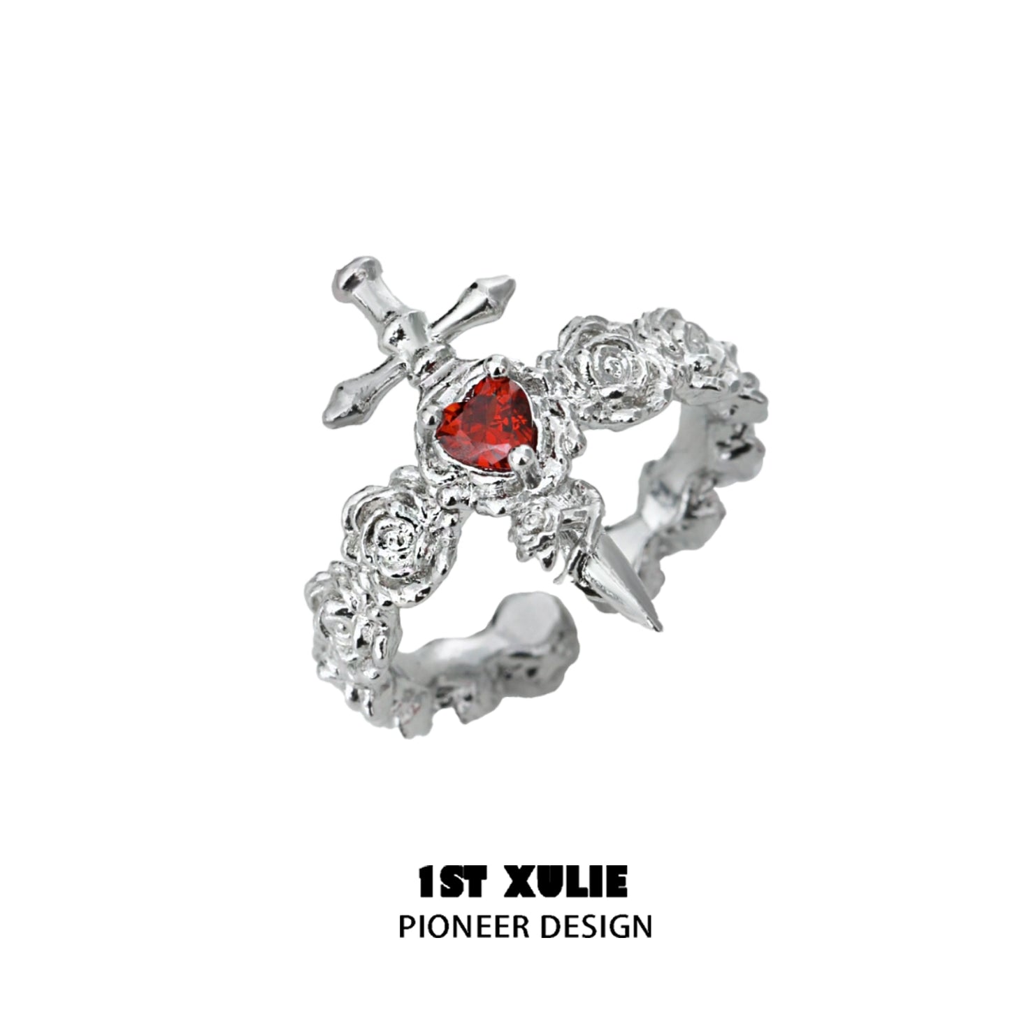 Gothic Taboo Rose Couple Rings