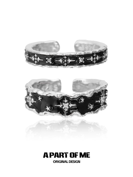 Black Star Cluster Rings