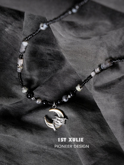Black Moon Agate Cool Necklace