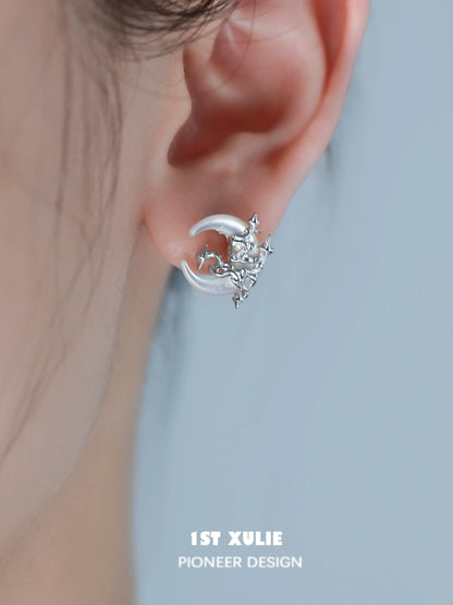 Midnight Moonlit Orchid Earrings