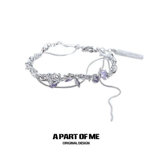 Enchanted Purple Rose Bracelet