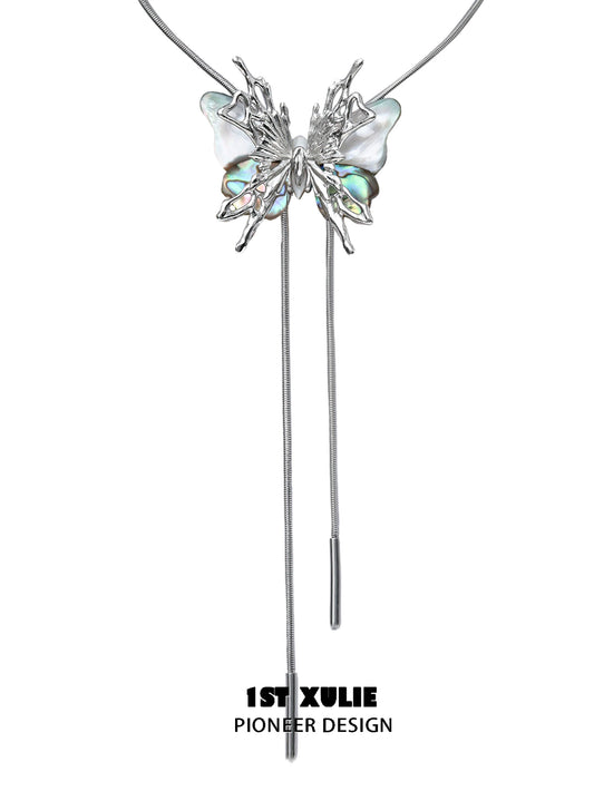 Y2K Steampunk Butterfly Necklace