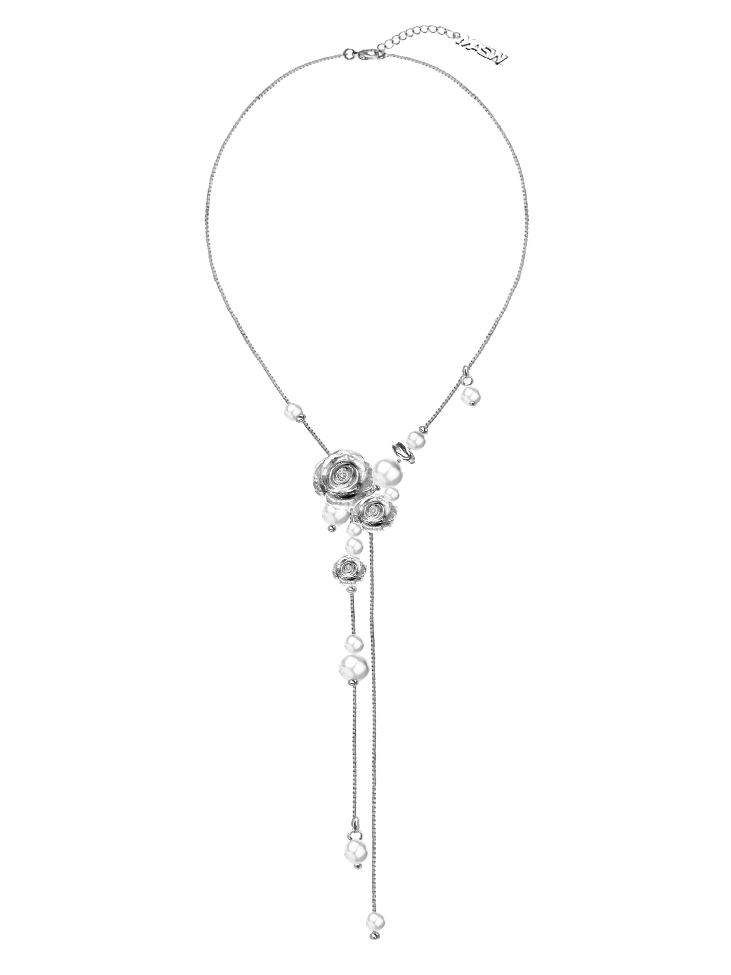 Vintage Rose Pearl Necklace