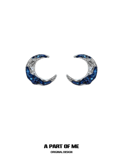 Frost Moon Blue Earrings