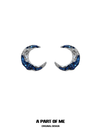 Frost Moon Blue Earrings