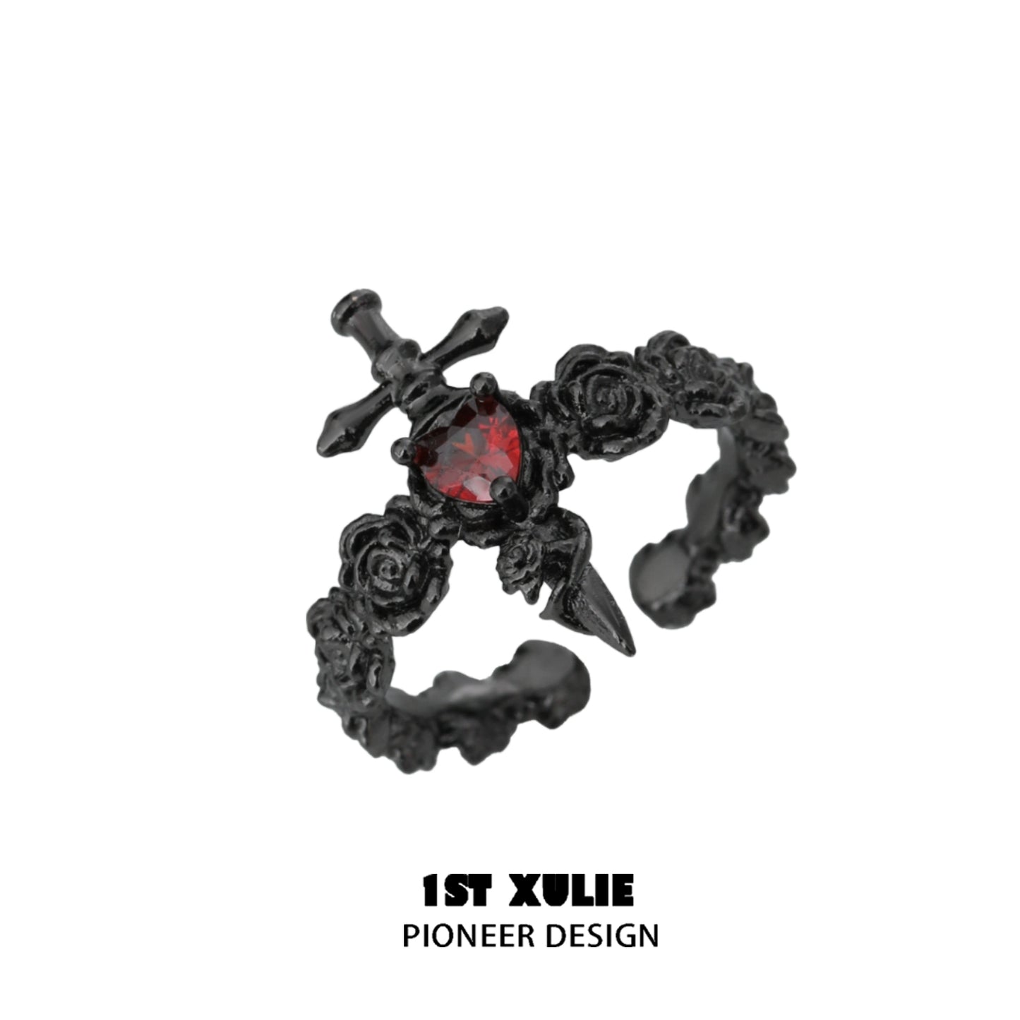 Gothic Taboo Rose Couple Rings