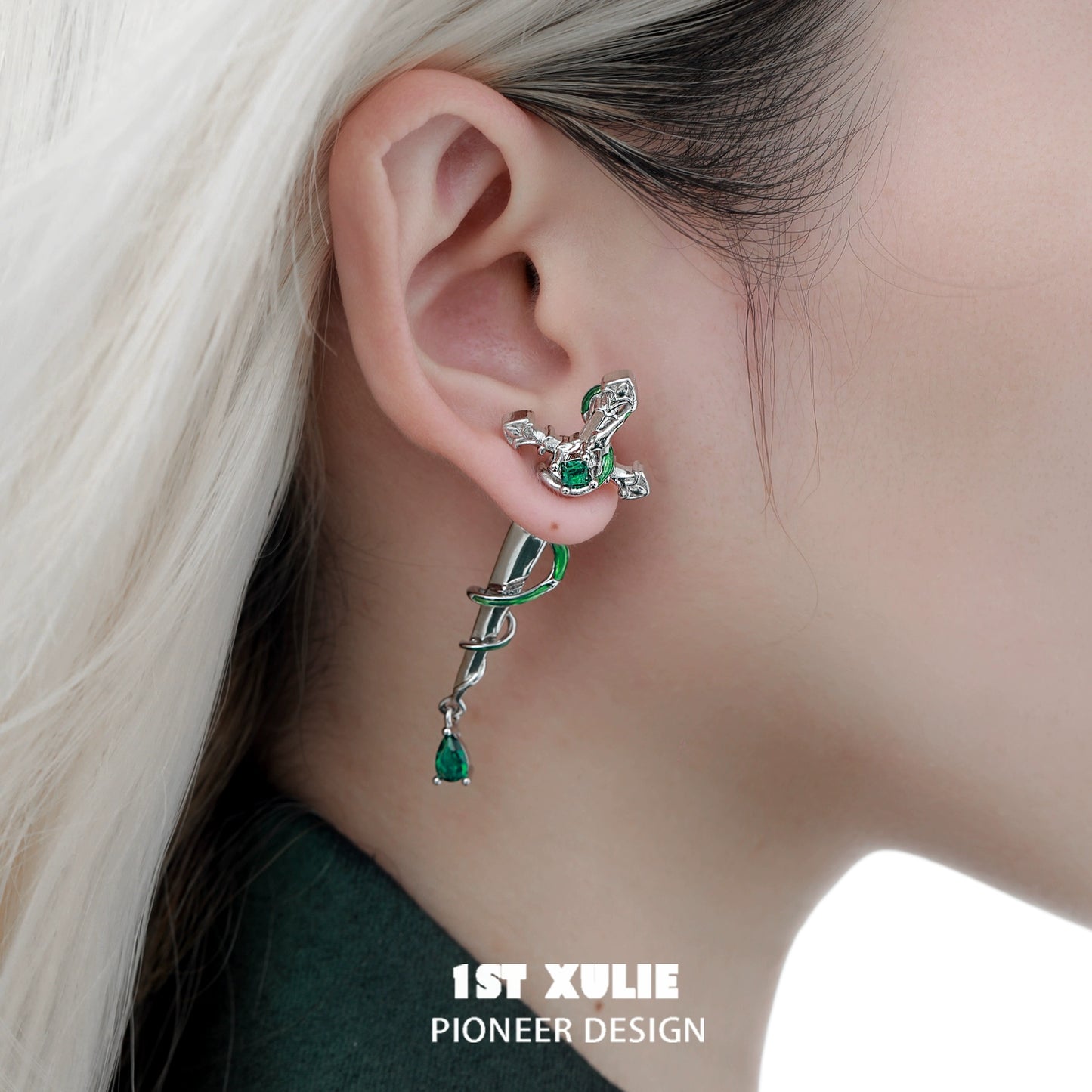 Slytherin’s Curse Cross Earrings