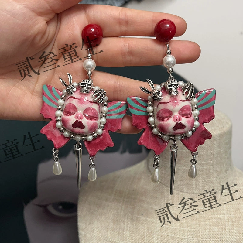 Earrings & Ear Cuffs-Two Three Children's Original Handmade Spice Girls Niche Design Sense Millennium Subculture Girls Earrings Earrings Design