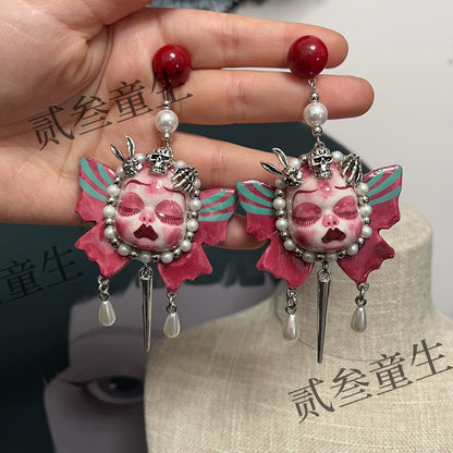 Earrings & Ear Cuffs-Two Three Children's Original Handmade Spice Girls Niche Design Sense Millennium Subculture Girls Earrings Earrings Design