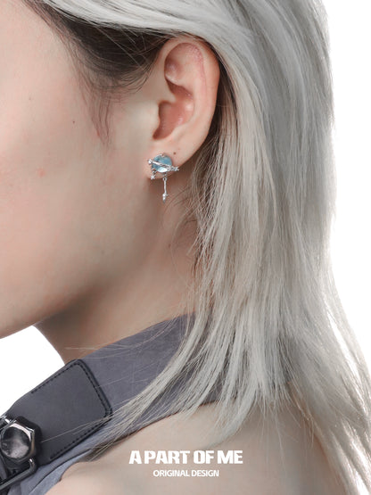 Wisdom Blue Crystal Ear Cuffs