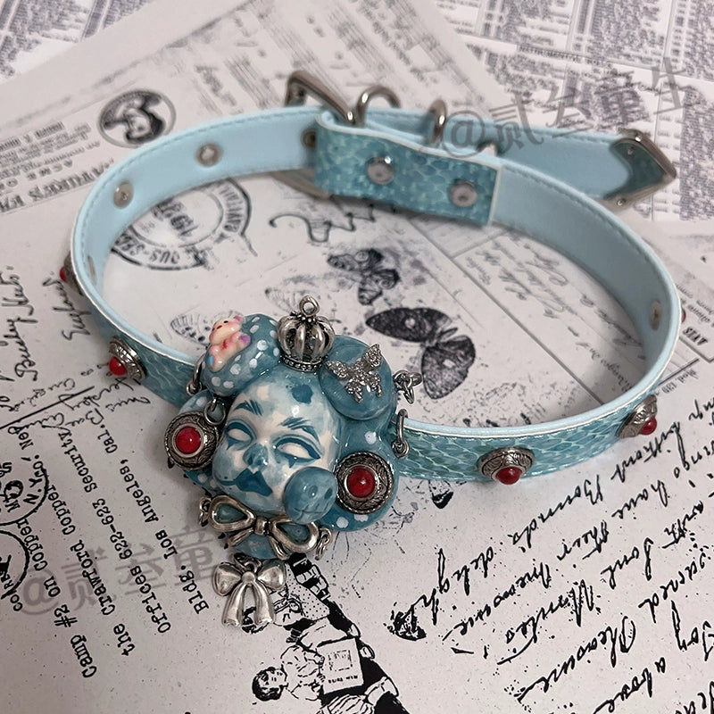 Choker-Ersan Tongsheng Original Niche Handmade Gothpunk Diablo Collar Original Design Collar Gift Design
