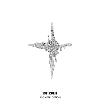 Winter Starry Polaris Silver Brooch