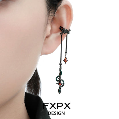 Gothic Black Snake Diablo Ear Clip