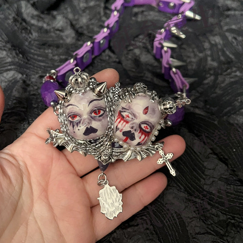 Choker-Ersan Tongsheng original niche personality design dark subculture punk style y2k dark babes choker chain