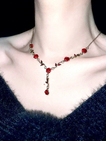 "Dark Night Red Rose" Bracelet