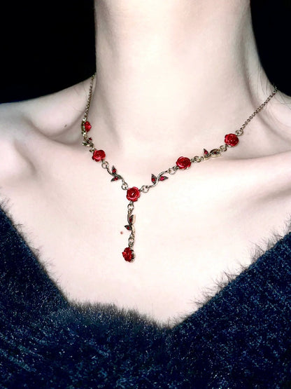 "Dark Night Red Rose" Bracelet