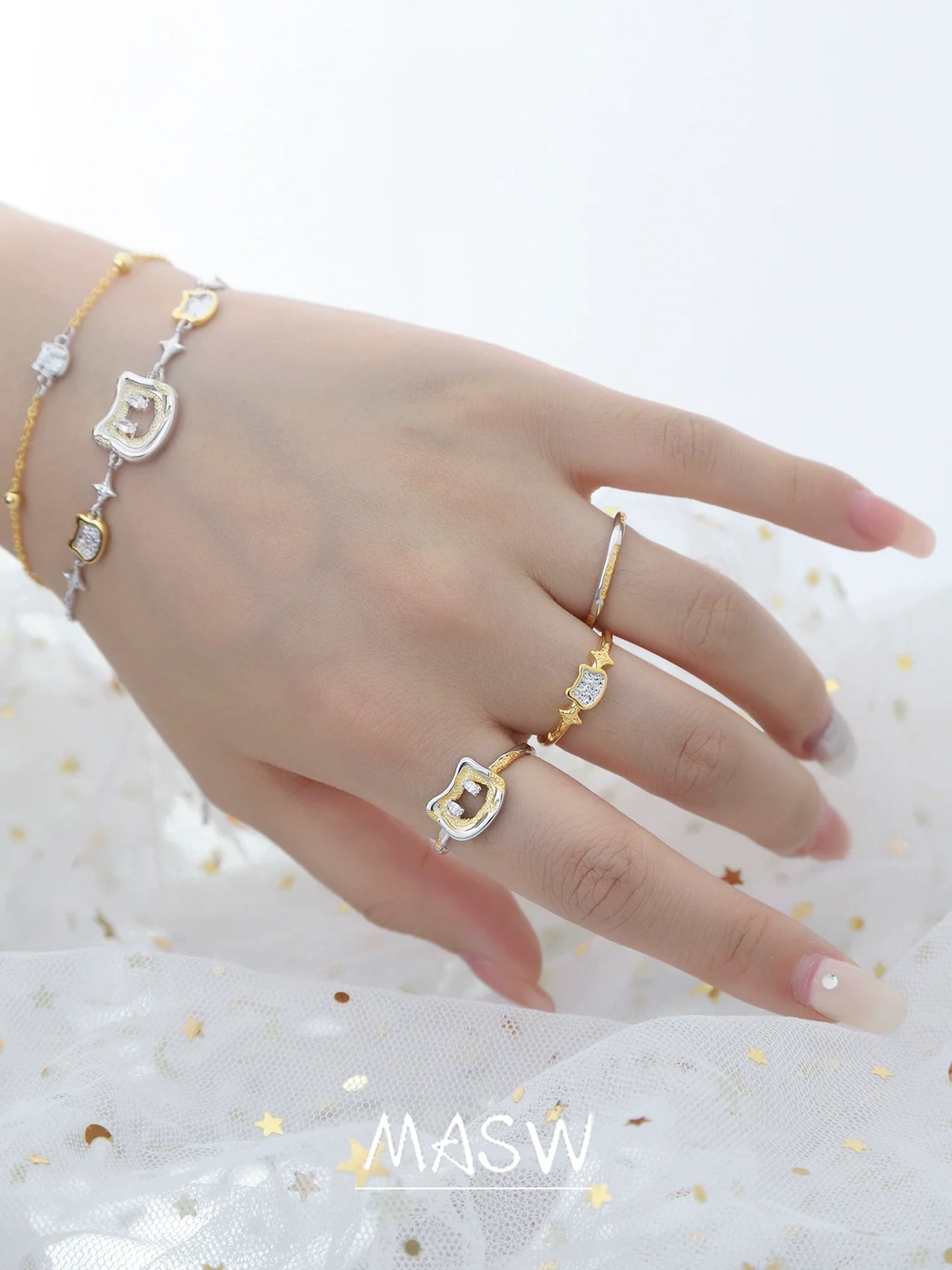 Cat Blessing Couple Rings