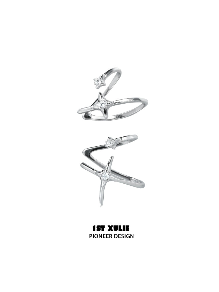 Celestial Track Zircon Ear Clips