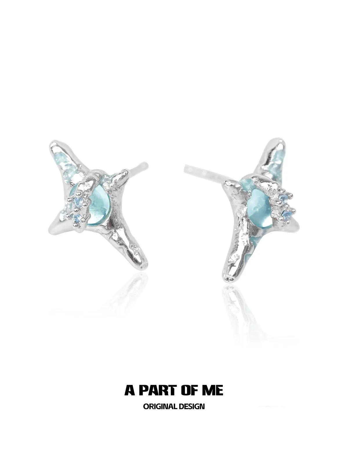 Blue Galaxy Zircon Earrings