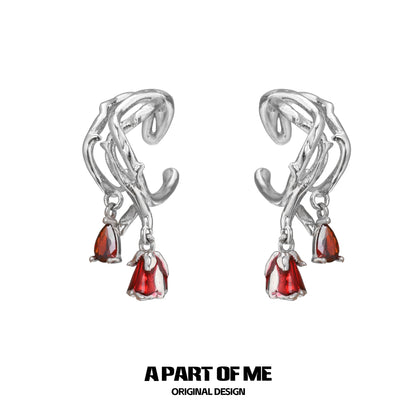 Scarlet Rose Ear Cuffs