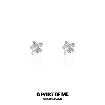 Purple Rose Heart Earrings